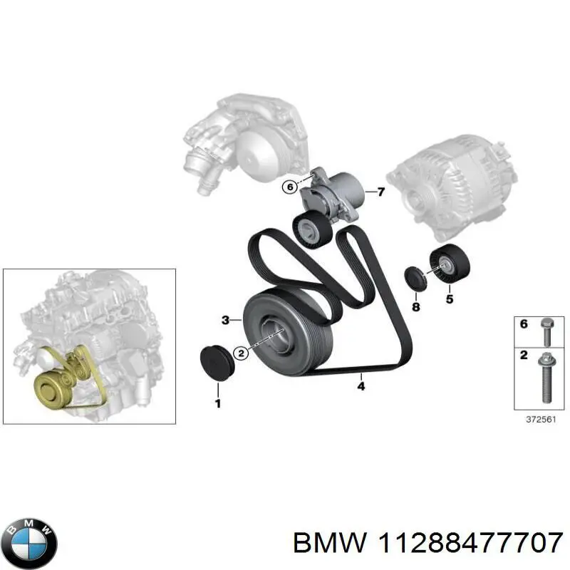 11288477707 BMW Rolo parasita da correia de transmissão