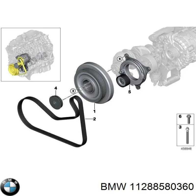 11288580360 BMW Reguladora de tensão da correia de transmissão