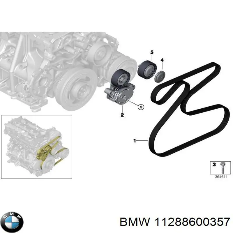 Compre 11288600357 BMW Reguladora de tensão da correia de transmissão