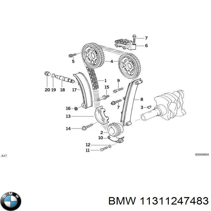 Compre 11311247483 BMW Amortecedor de cadeia do mecanismo de distribuição de gás, esquerdo
