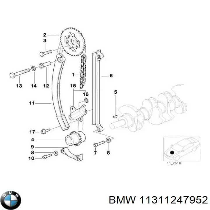 Reguladora de tensão da cadeia do mecanismo de distribuição de gás BMW 11311247952 preço, a partir de 40,97 USD