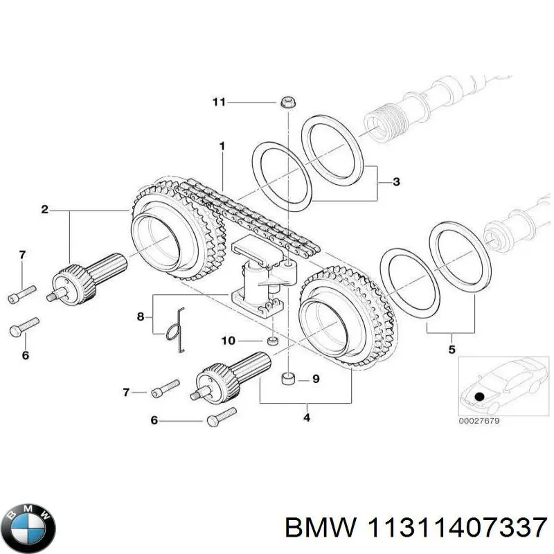 11311407337 BMW Amortecedor de cadeia do mecanismo de distribuição de gás