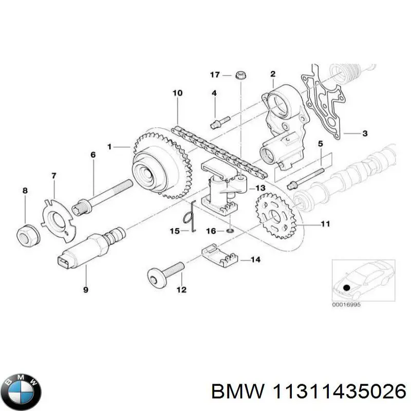 Reguladora de tensão direita da cadeia do mecanismo de distribuição de gás da árvore de cames BMW 11311435026 preço, a partir de 126,20 USD