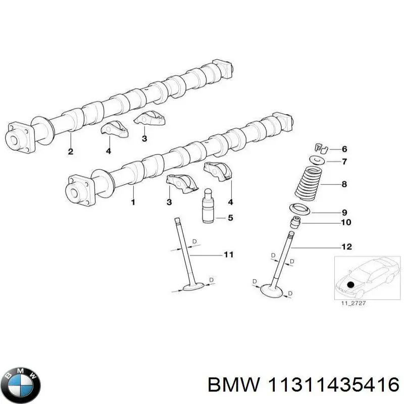 Árvore distribuidora de motor de escape BMW 11311435416 preço, a partir de 973,54 USD