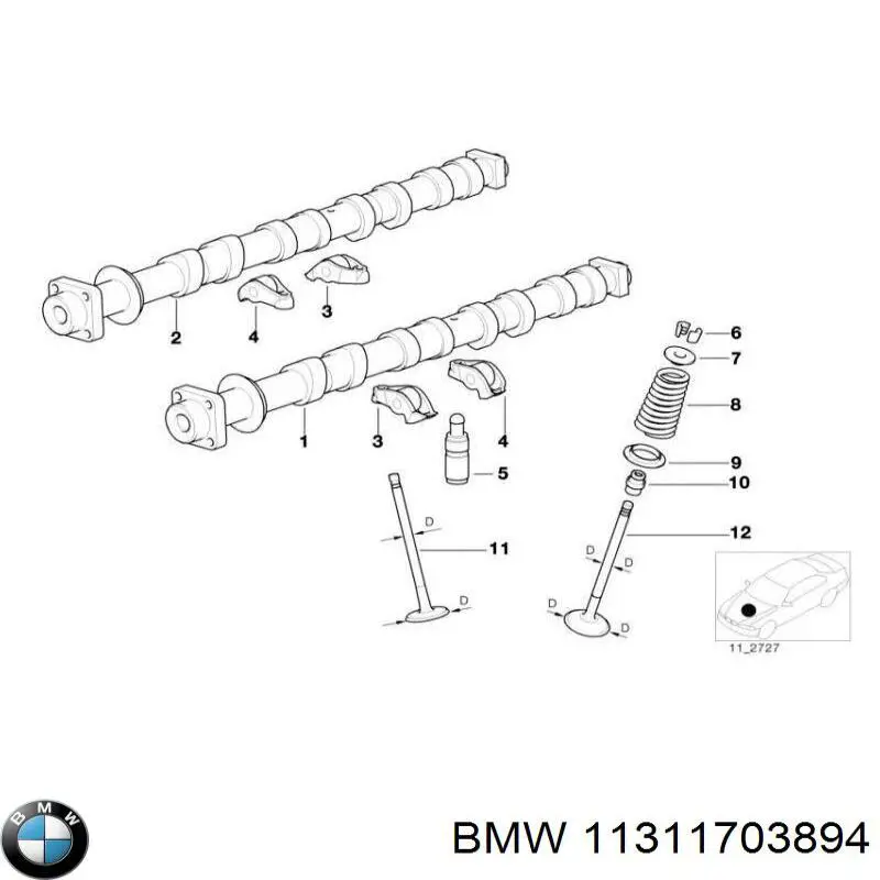 11311703894 BMW Árvore distribuidora de motor