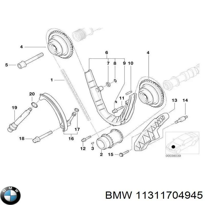 Compre 11311704945 BMW Amortecedor de cadeia do mecanismo de distribuição de gás