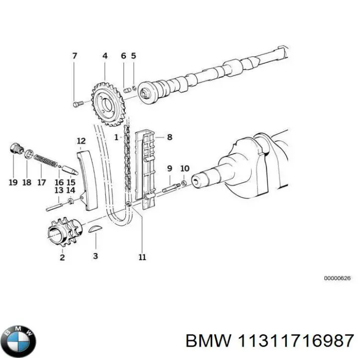 Cadeia do mecanismo de distribuição de gás BMW 11311716987 preço, a partir de 68,90 USD