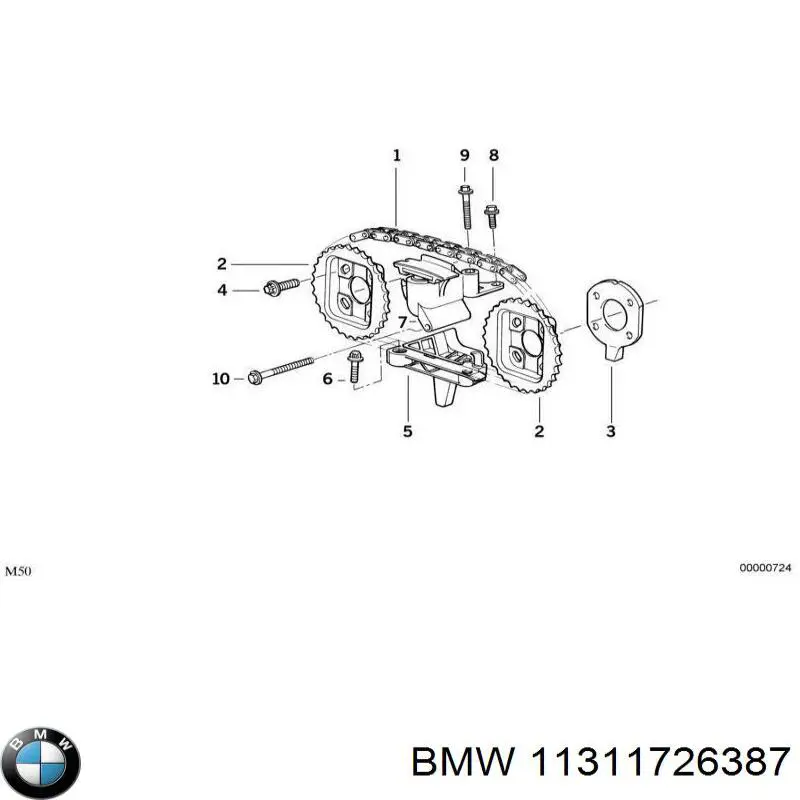 11311726387 BMW Engrenagem de cadeia da roda dentada da árvore distribuidora de motor