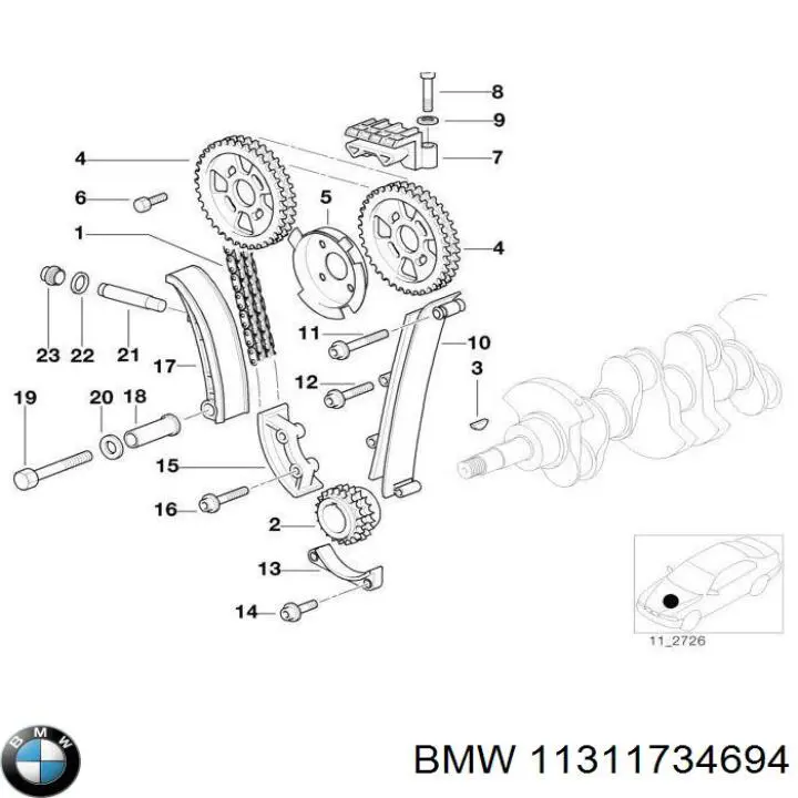 Amortecedor de cadeia do mecanismo de distribuição de gás, inferior BMW 11311734694 preço, a partir de 13,39 USD