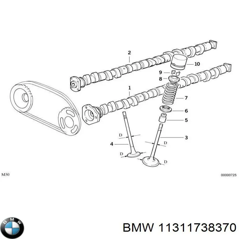 Árvore distribuidora de motor de admissão BMW 5  E34