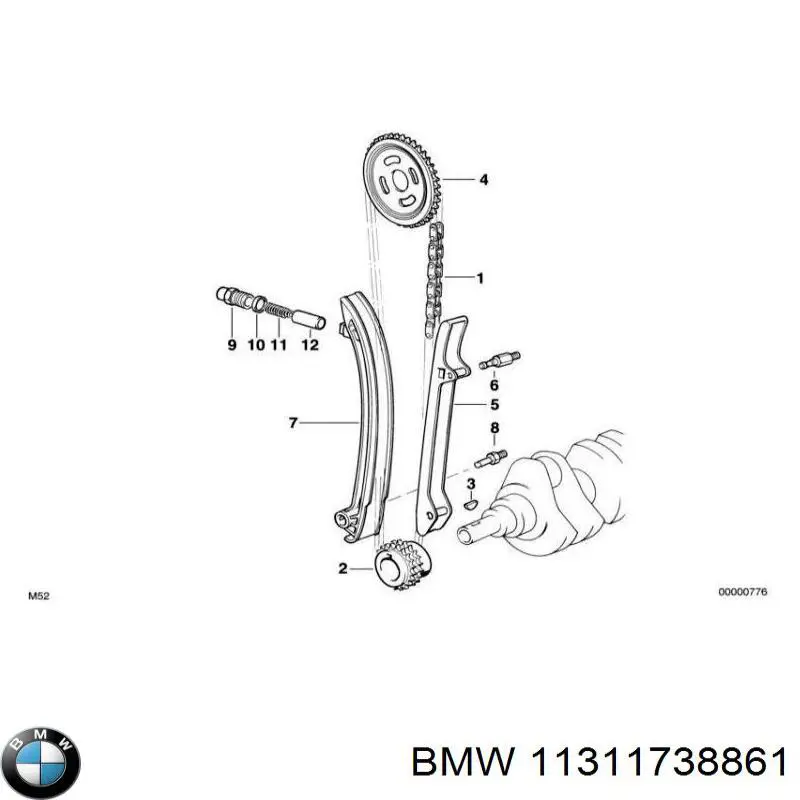 Reguladora de tensão da cadeia do mecanismo de distribuição de gás BMW 11311738861 preço, a partir de 54,41 USD