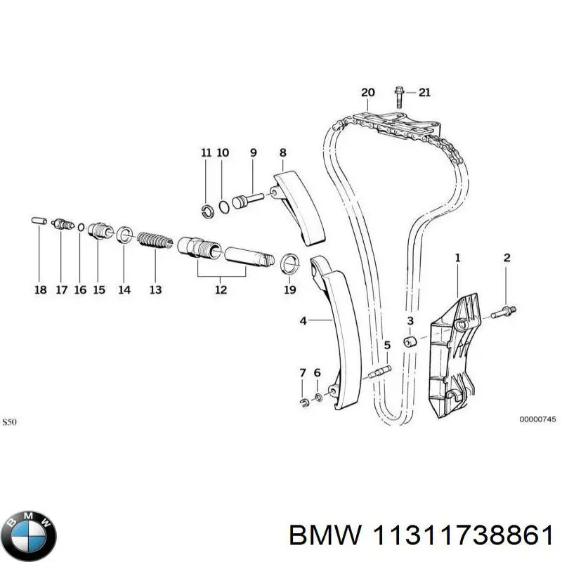 Compre 11311738861 BMW Reguladora de tensão da cadeia do mecanismo de distribuição de gás