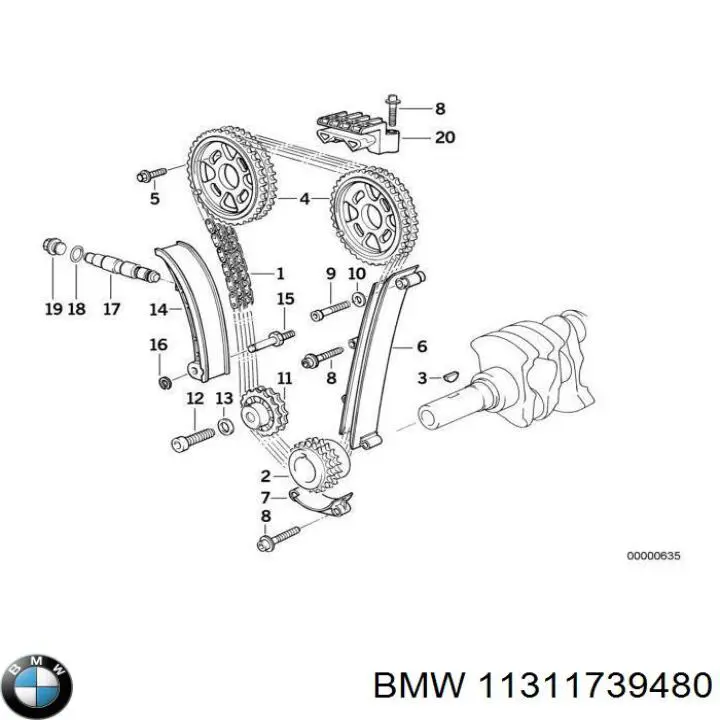 Compre 11311739480 BMW Cadeia do mecanismo de distribuição de gás