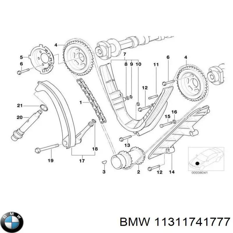 Compre 11311741777 BMW Sapato de reguladora de tensão da cadeia do mecanismo de distribuição de gás