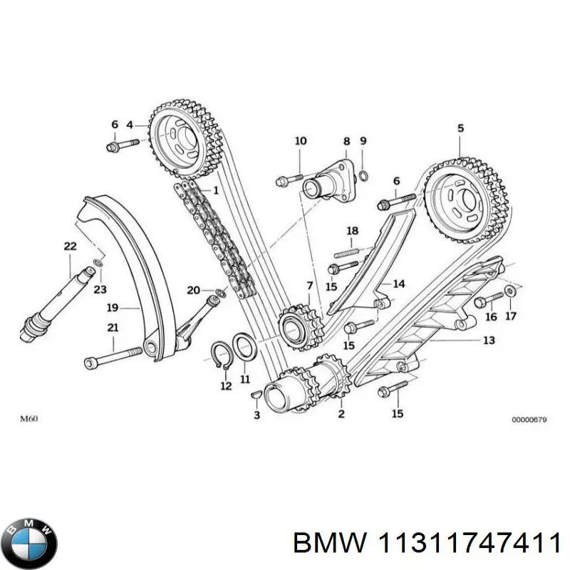11311747411 BMW Sapato de reguladora de tensão da cadeia do mecanismo de distribuição de gás