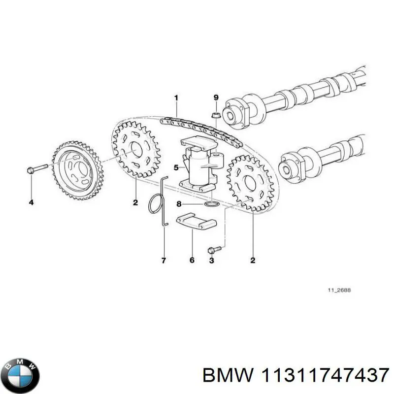 Compre 11311747437 BMW Cadeia superior do mecanismo de distribuição de gás
