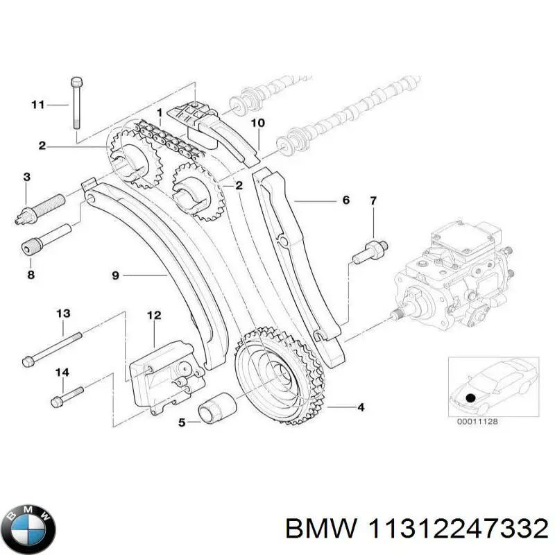 Amortecedor de cadeia do mecanismo de distribuição de gás, direito BMW 11312247332 preço, a partir de 49,39 USD