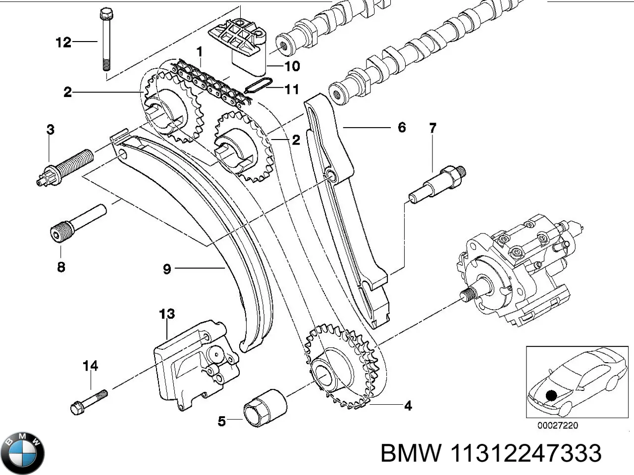 Amortecedor de cadeia do mecanismo de distribuição de gás, esquerdo BMW 11312247333 preço, a partir de 68,95 USD