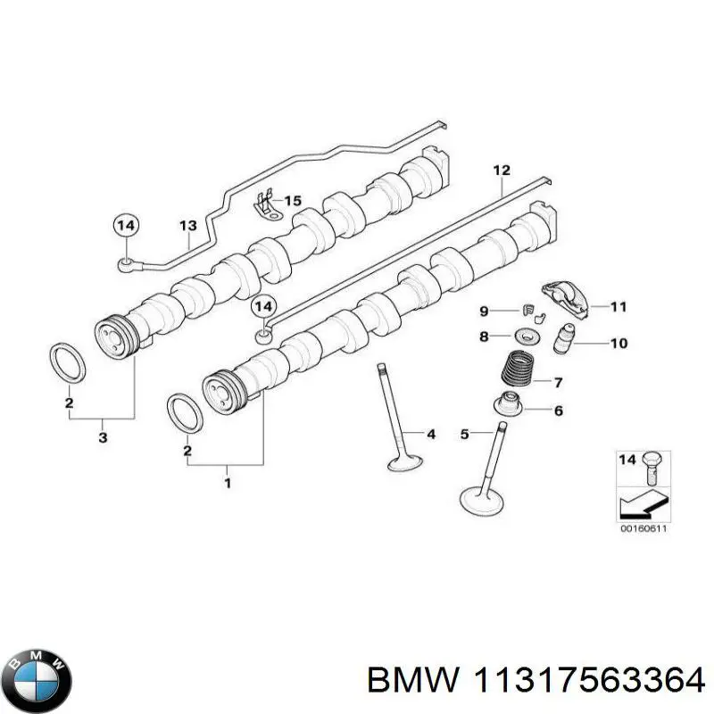 11317563364 BMW Árvore distribuidora de motor de escape