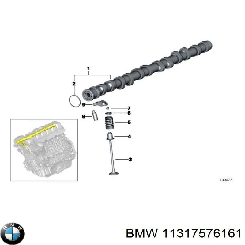 Árvore distribuidora de motor de escape BMW 11317576161 preço, a partir de 492,43 USD