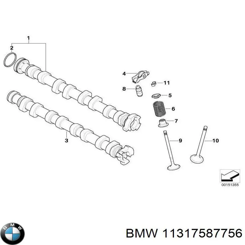 11317587756 BMW Vedação da árvore distribuidora de motor