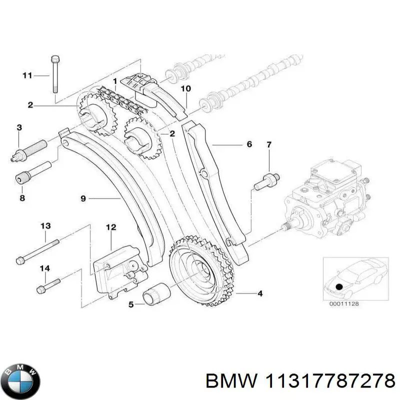 13527787278 BMW Engrenagem de cadeia da roda dentada da árvore distribuidora de motor