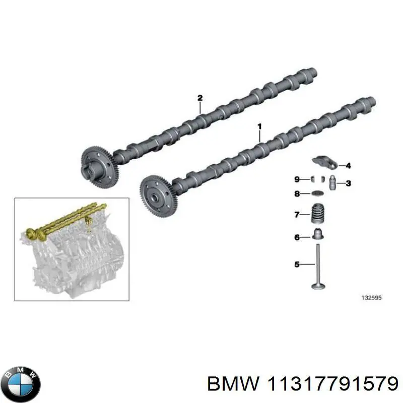 11317791579 BMW Árvore distribuidora de motor de admissão