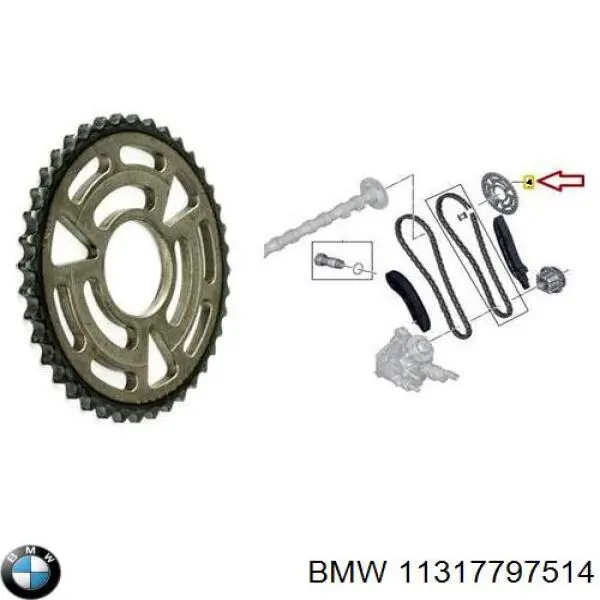 Engrenagem de cadeia da roda dentada da árvore distribuidora de motor BMW 11317797514 preço, a partir de 32,08 USD