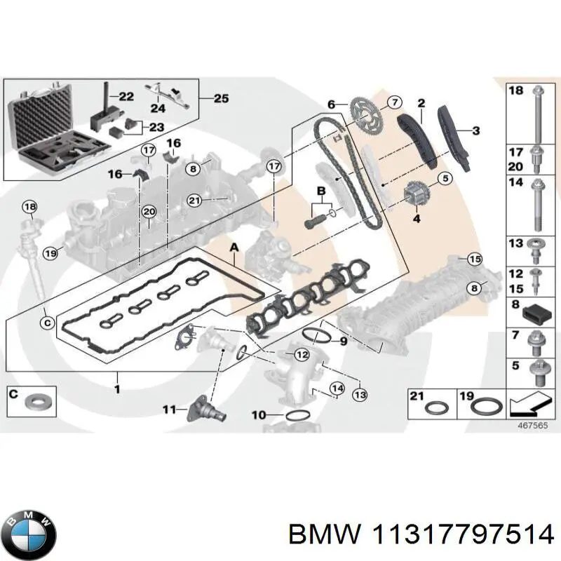 Compre 11317797514 BMW Engrenagem de cadeia da roda dentada da árvore distribuidora de motor