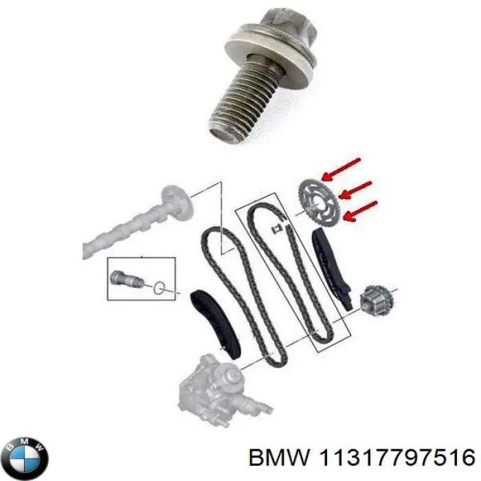 11317797516 BMW Cadeia superior do mecanismo de distribuição de gás, kit