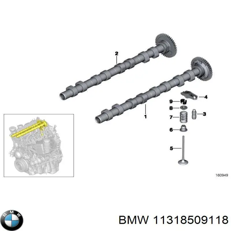 Árvore distribuidora de motor de admissão BMW 11318509118 preço, a partir de 200,99 USD