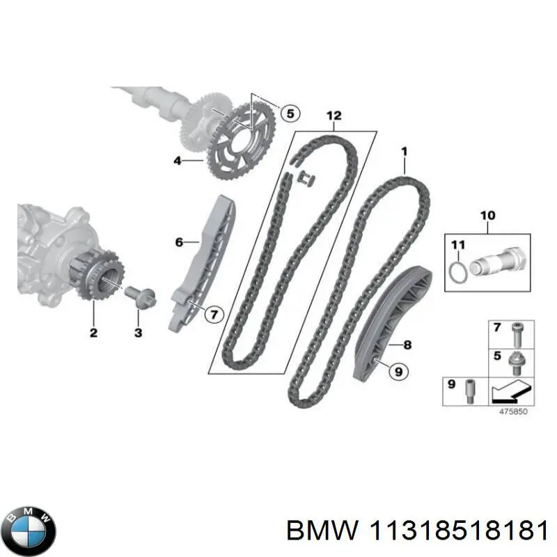 11318518181 BMW Engrenagem de cadeia da roda dentada da árvore distribuidora de motor
