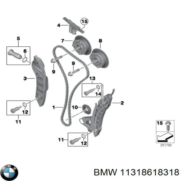 11318618318 BMW Cadeia do mecanismo de distribuição de gás