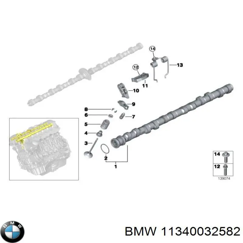 Compre 11340032582 BMW Vedação de válvula (coletor de óleo), admissão/escape, kit para um motor