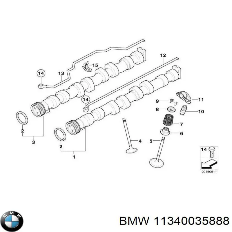 Compre 11340035888 BMW Vedação de válvula (coletor de óleo), admissão/escape, kit para um motor