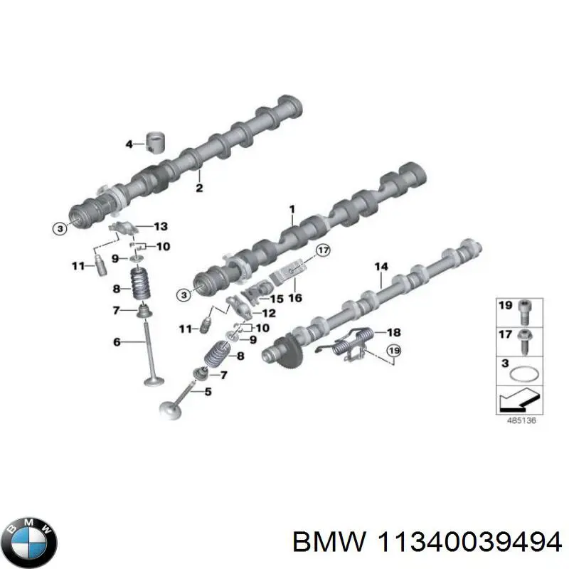 Compre 11340039494 BMW Vedação de válvula (coletor de óleo), admissão/escape, kit para um motor