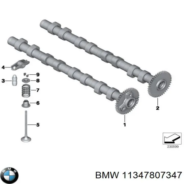 11347807347 BMW Vedação de válvula (coletor de óleo), admissão/escape, kit para um motor