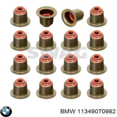 Compre 11349070982 BMW Vedação de válvula (coletor de óleo), admissão/escape, kit para um motor