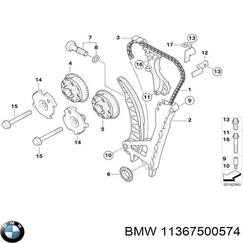 11367500574 BMW Vedante de adaptador do filtro de óleo