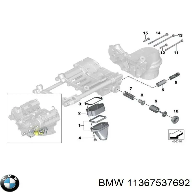 Compre 11367537692 BMW Válvula de limitação de pressão de óleo CBC