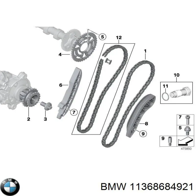 11368684921 BMW Engrenagem de cadeia de roda dentada da árvore distribuidora de escape de motor