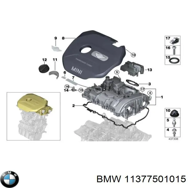 Compre 11377501015 BMW Vedante de válvula (de regulador) de marcha a vácuo