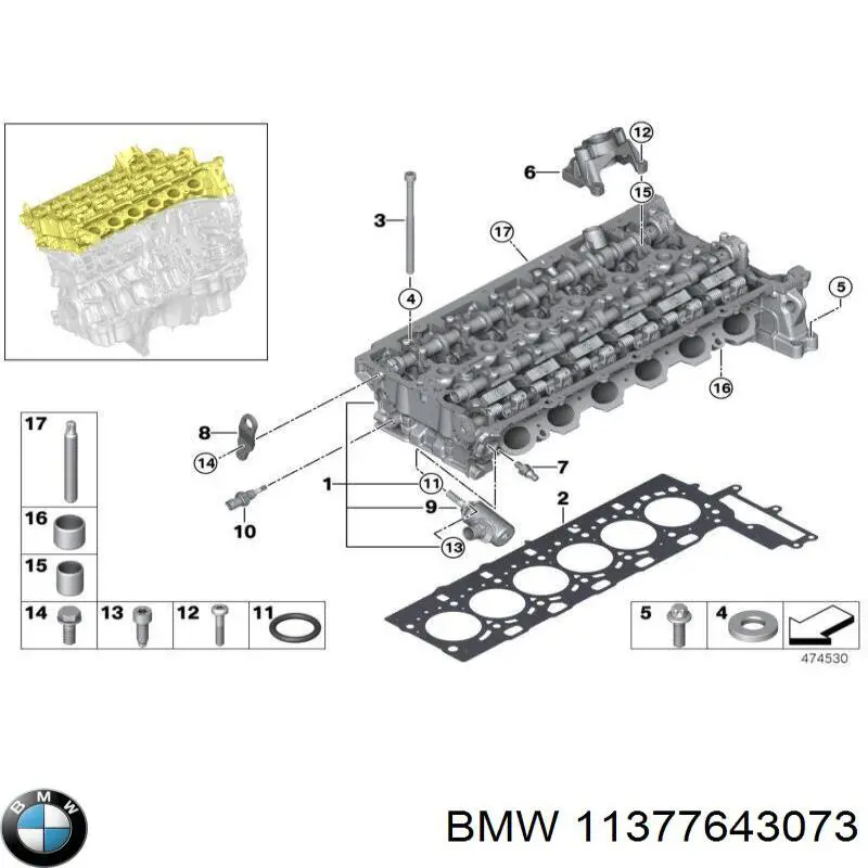 11377643073 BMW Válvula eletromagnética de posição (de fases) da árvore distribuidora