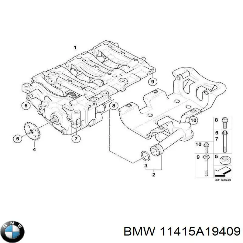11415A19409 BMW Bomba de óleo