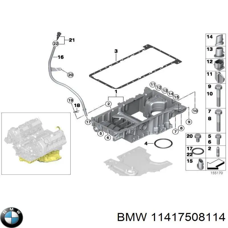 Vedante de adaptador do filtro de óleo BMW 11417508114 preço, a partir de 13,55 USD