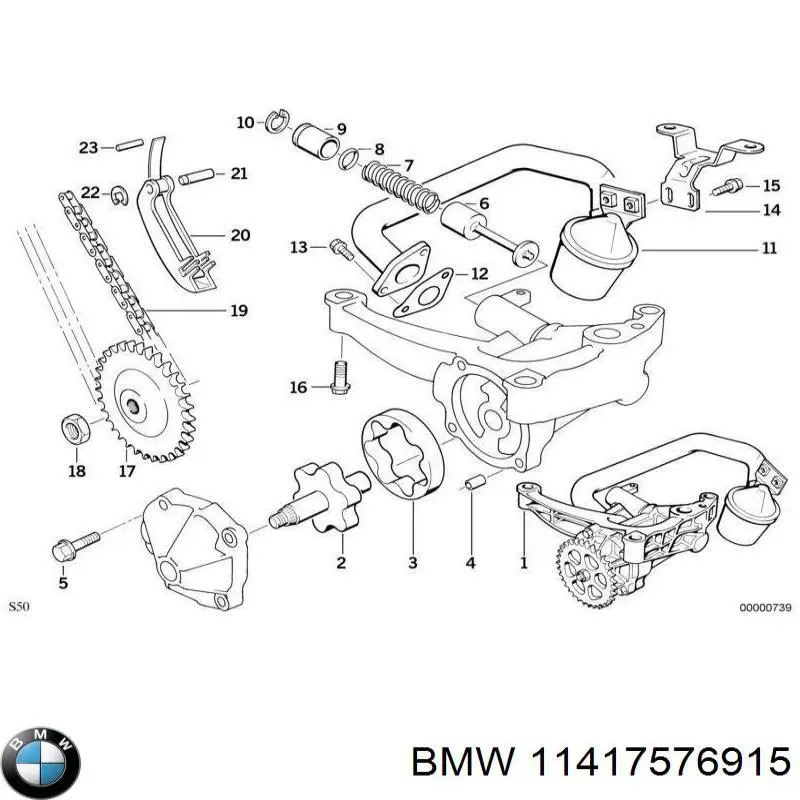 Cadeia de bomba de óleo BMW 11417576915 preço, a partir de 20,64 USD