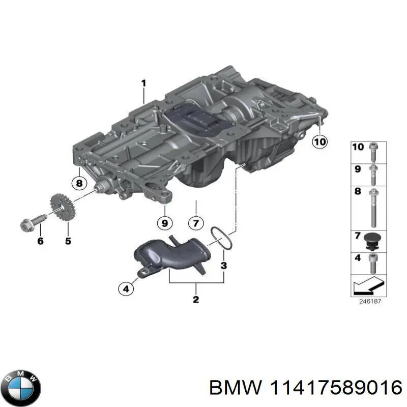 11417589016 BMW Receptor de óleo (coletor de óleo)