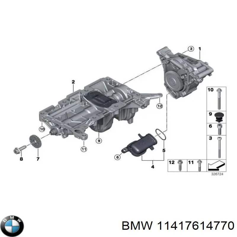 11417614770 BMW Vedante de receptor de óleo