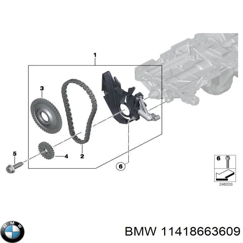 11418663609 BMW Cadeia de bomba de óleo