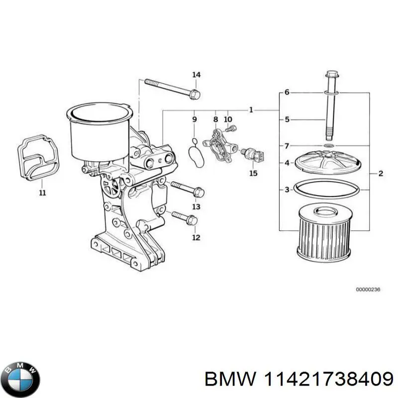11421738409 BMW Vedante de adaptador do filtro de óleo